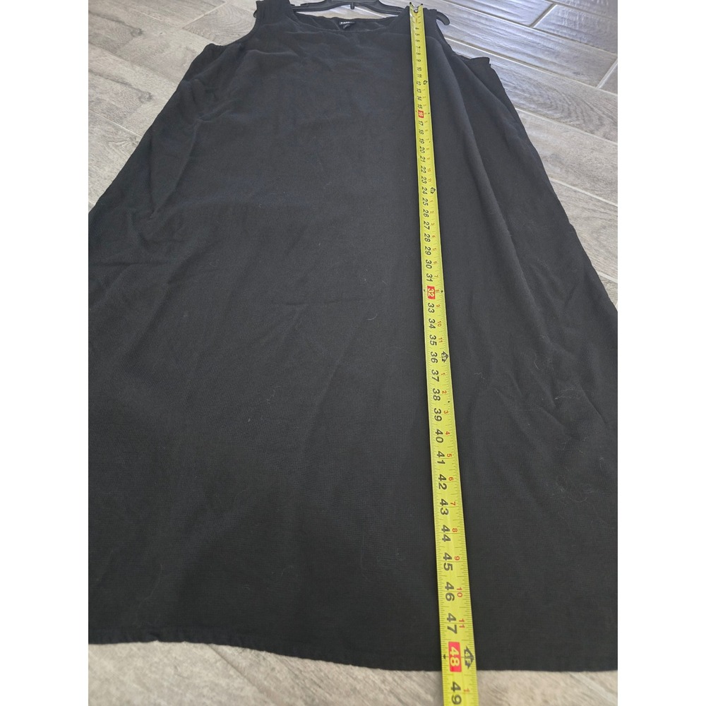 Eileen Fisher Black Viscose Wool Textured Knit Sleeveless Shift Dress 2X USA - Picture 4 of 8